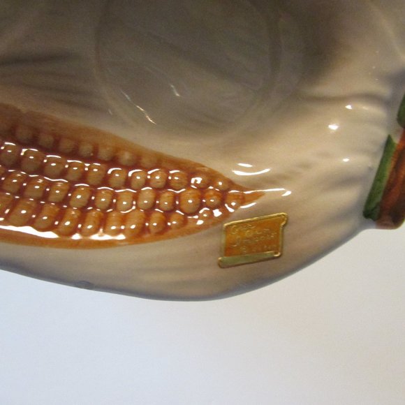 vintage Japan ceramic corn on the cob shape salt and pepper holders with tray - Picture 5 of 10